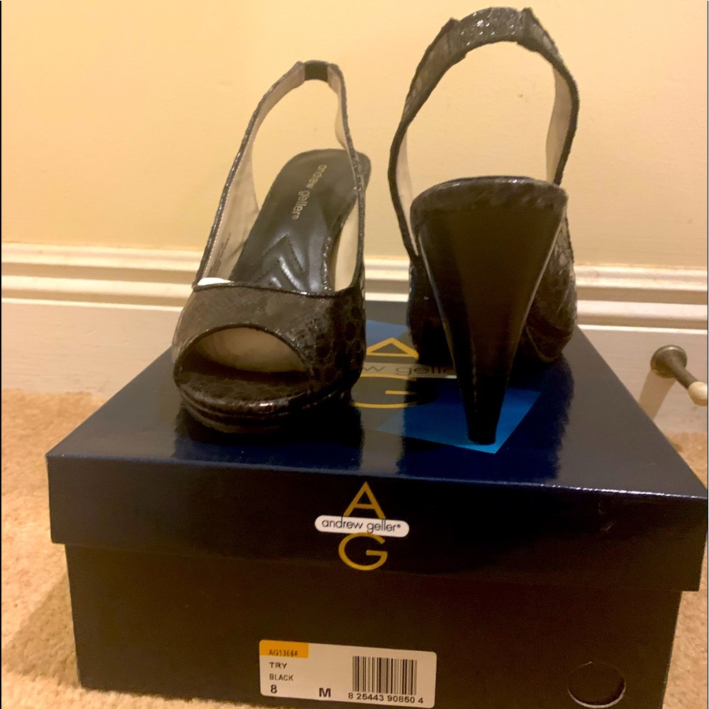 Andrew Geller Open Toe Slingback High Heels